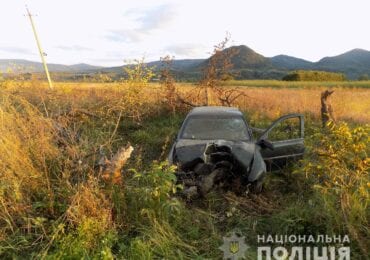 ДТП на Хустщині: водій «Opel Vectra»  з’їхав у кювет та врізався у дерево, є постраждалі (ФОТО)