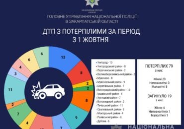 З початку жовтня на Закарпатті трапилося 90 аварій: поліція закликає місцян бути обачнішими