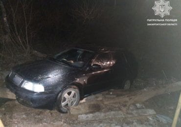 Погоня в ожеледицю: закарпатець втікавши від правоохоронців вилетів у кювет (ФОТО)