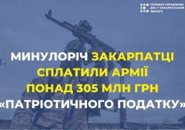 За 2019 рік закарпатці сплатили армії понад 305 млн грн «патріотичного податку»