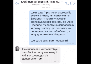 Головний лікар обласної лікарні спростував інформацію Глаголи, натомість журналіст оприлюднив їх переписку