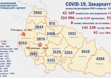 На Закарпатті жодного випадку коронавірусу за добу