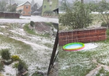 Погода дивує: закарпатське село вкрило рясним градом (ФОТО, ВІДЕО)