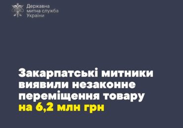 Закарпатські митники виявили незаконне переміщення товару на 6,2 млн грн