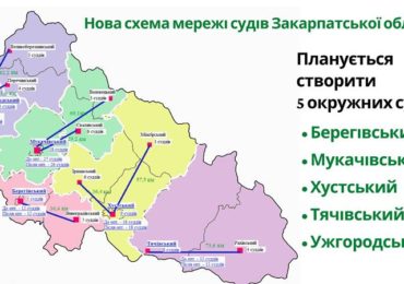 Процес оптимізації судів Закарпаття: замість 13 місцевих планують створити 5 окружних судів (СХЕМА)