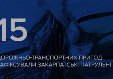 За 5 днів на Закарпатті зафіксували 15 ДТП