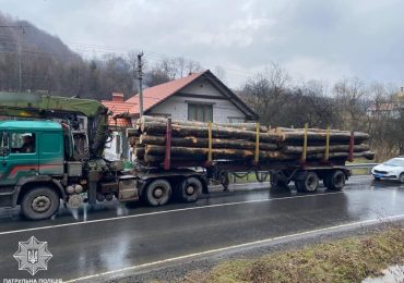 На Закарпатті зупинили вантажівку, що перевозила "сумнівну" деревину