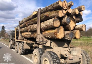 На Мукачівщині патрульні затримали вантажівку з “лівою” деревиною