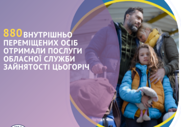 880 внутрішньо переміщених осіб отримали послуги обласної служби зайнятості цьогоріч