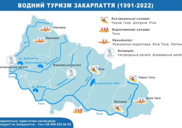 ТОП-5 найпопулярніших локацій водного туризму на Закарпатті