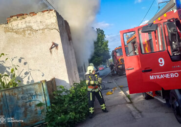 Мукачівські рятувальники ліквідували пожежу в закинутій будівлі