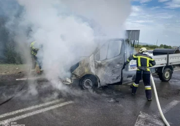 На Берегівщині під час руху загорівся вантажний автомобіль