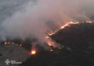 Вогнеборці Ужгородщини ліквідовують масштабне загорання сухостою