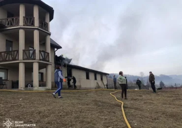 На Тячівщині рятувальники та місцеві жителі разом гасили пожежу