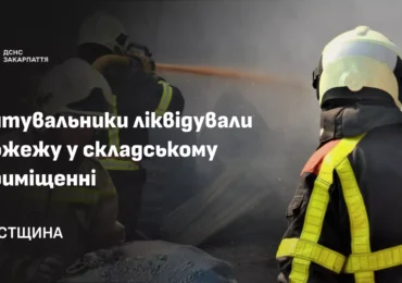 Рятувальники ліквідували пожежу у складському приміщенні на Хустщині
