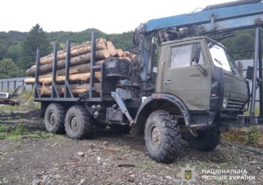 На Рахівщині вилучили вантажівку з нелегальною діловою деревиною