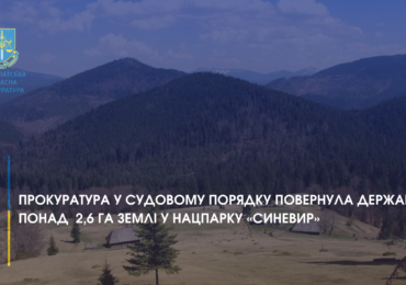 Прокуратура у судовому порядку повернула державі понад 2,6 га землі у Нацпарку «Синевир»