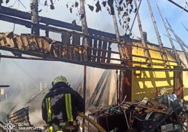 Рятувальники Мукачева ліквідували пожежу надвірної споруди
