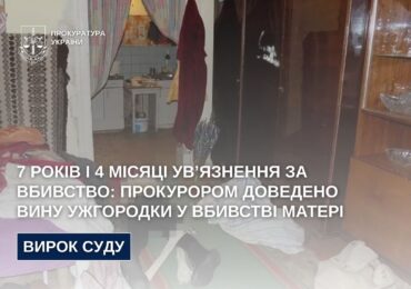 7 років і 4 місяці ув’язнення за вбивство: прокурором доведено вину ужгородки у вбивстві матері