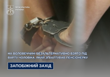На Воловеччині безальтернативно взято під варту чоловіка, який зґвалтував пенсіонерку