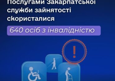 640 осіб з інвалідністю скористалися послугами Закарпатської служби зайнятості з початку року
