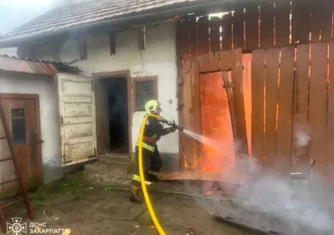 На Ужгородщині ліквідували пожежу в прибудові до житлового будинку