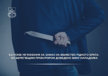 8,6 років ув’язнення за замах на вбивство рідного брата: на Берегівщині прокурором доведено вину нападника