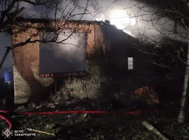 На Берегівщині вогнеборці загасили пожежу в господарській споруді