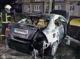 На Тячівщині горів припаркований автомобіль