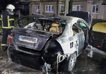 На Тячівщині горів припаркований автомобіль