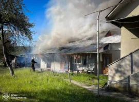 На Тячівщині вогнеборці ліквідували пожежу в надвірній споруді