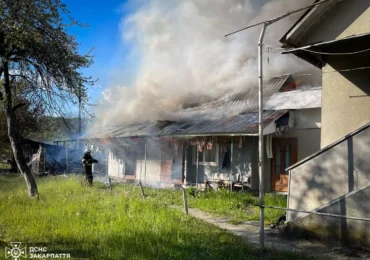 На Тячівщині вогнеборці ліквідували пожежу в надвірній споруді