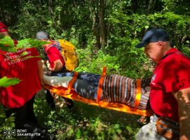 На Закарпатті рятувальники евакуювали з лісу травмованого мотоцикліста