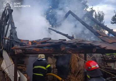 У селі на Іршавщині горіла надвірна споруда: рятувальники запобігли поширенню вогню