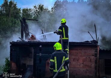 На Тячівщині під час пожежі в літній кухні рятувальники запобігли вибуху газових балонів