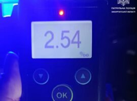 У Мукачеві зупинили водія Opel із 2,54 проміле алкоголю в крові