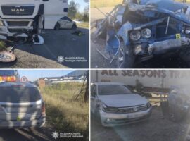 На Тячівщині вантажівка зіткнулася з чотирма авто: є загиблий та травмовані