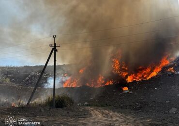 У Барвінку рятувальники гасять пожежу на сміттєзвалищі